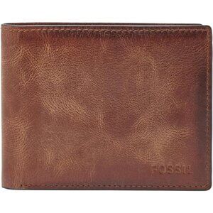 Men's Derrick Leather RFID-Blocking Bifold with Flip ID Wallet(Model: ML3681200)